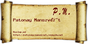 Patonay Manszvét névjegykártya